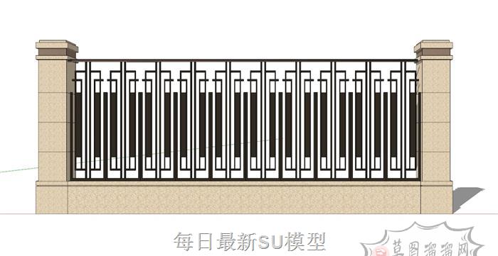铁艺围墙SU模型