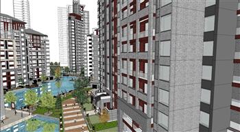 小区建筑景观SU模型