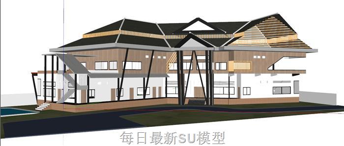 民宿酒店建筑SU模型