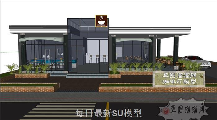 咖啡厅咖啡馆餐饮店SU模型