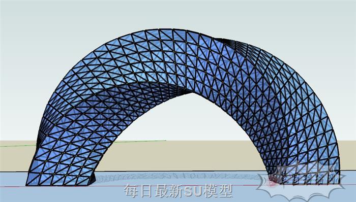 异形拱形玻璃幕墙SU模型