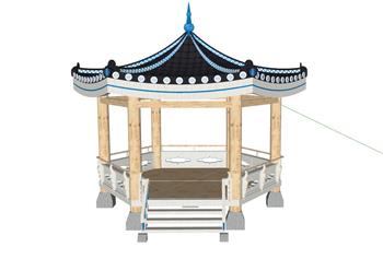 韩式亭子凉亭SU模型