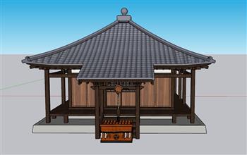 日本古建神社SU模型 免费sketchup模型下载