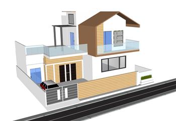 沿街住宅别墅SU模型