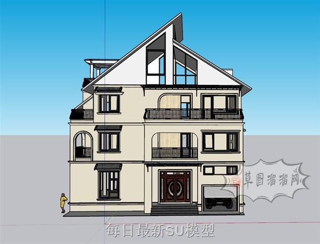 三层别墅建筑SU模型