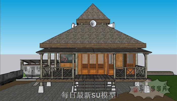 东南亚木屋建筑SU模型