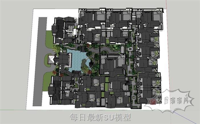 中式别墅古建SU模型