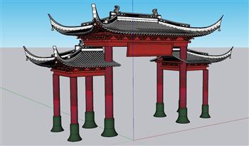 牌坊门楼SU模型