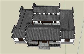 四合院建筑SU模型