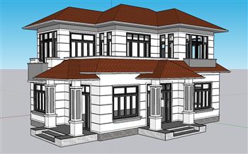 别墅建筑住宅SU模型 免费sketchup模型下载
