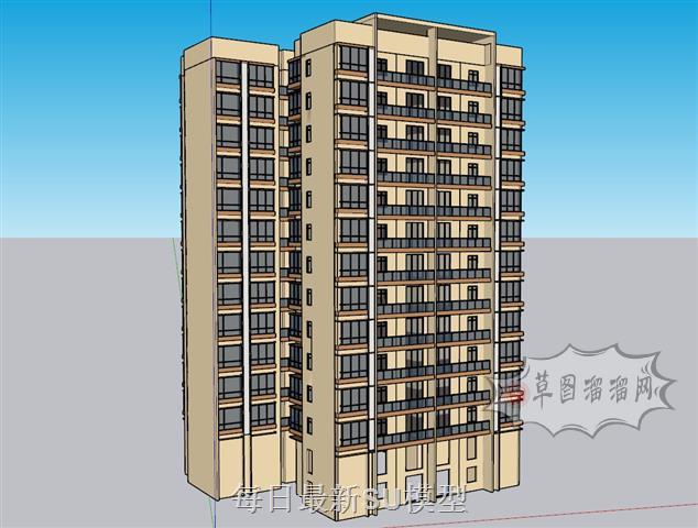 公寓楼建筑住宅楼SU模型