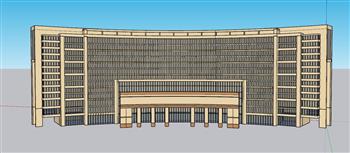 弧形办公楼建筑SU模型