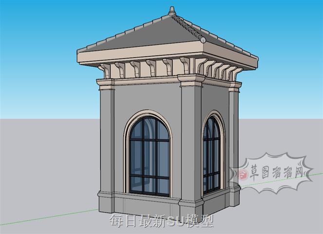 门卫厅保安亭SU模型