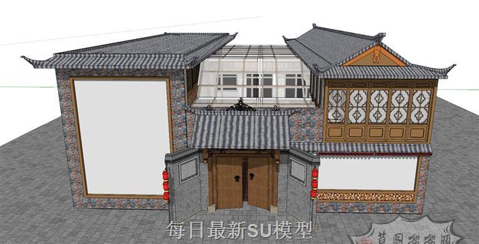 藏式合院建筑SU模型
