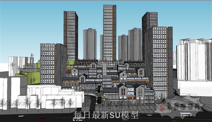 山地小区建筑SU模型