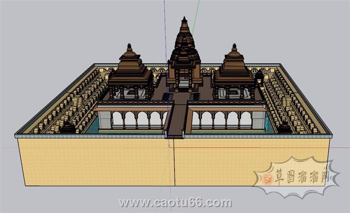 泰国寺庙古建筑SU模型