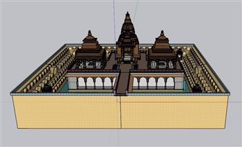 泰国寺庙古建筑SU模型