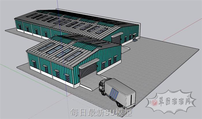 厂房仓库板房SU模型