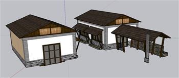 乡村住宅平房SU模型