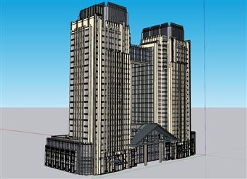 高层酒店建筑SU模型