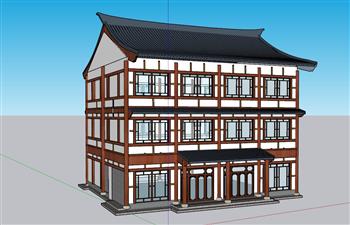 中式仿古建筑SU模型