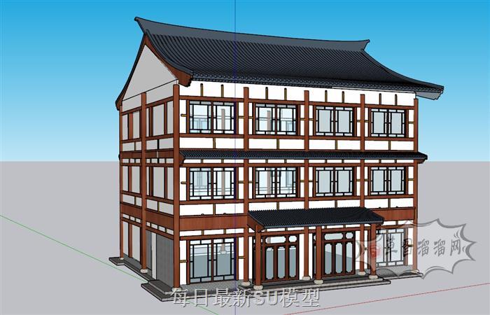 中式仿古建筑SU模型