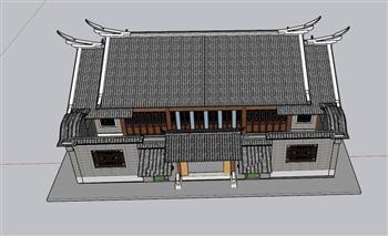 合院仿古别墅SU模型