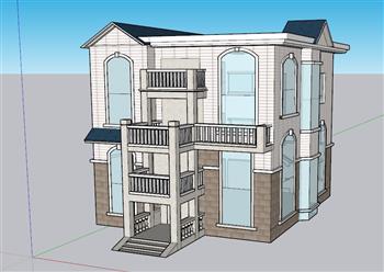 别墅自建房SU模型