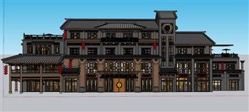 汉唐商业街SU模型