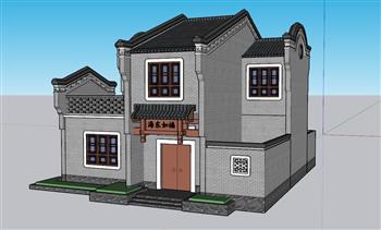 中式古建筑四合院SU模型