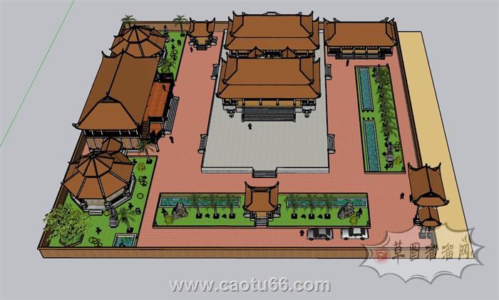 寺庙古建庙SU模型