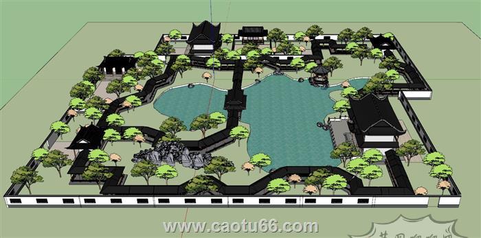 园林景观古建SU模型