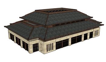 中式汉唐建筑SU模型
