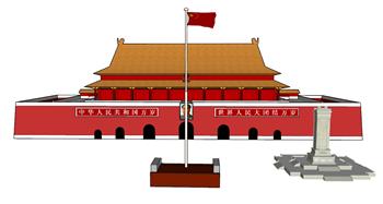 天安门升旗台SU模型