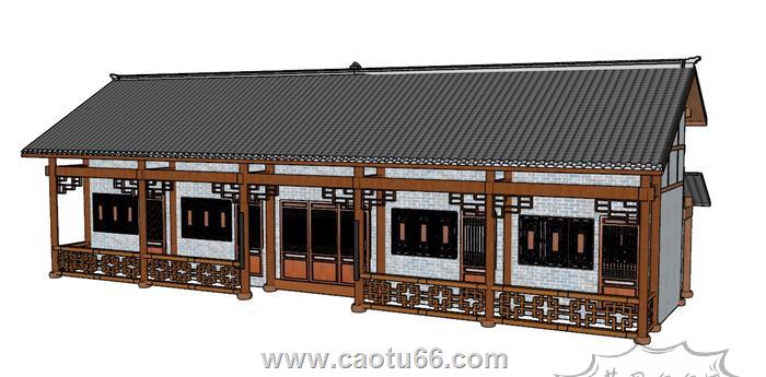 中式民房住宅SU模型