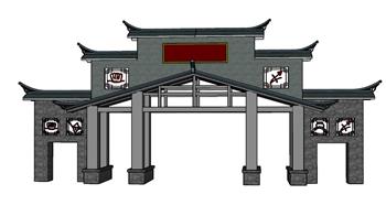 门楼牌坊SU模型