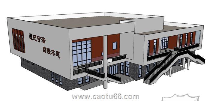学校食堂SU模型