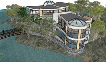滨水别墅住宅SU模型