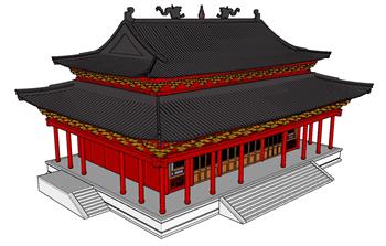 宫殿大殿古建筑SU模型