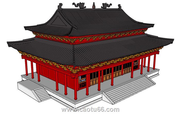 宫殿大殿古建筑SU模型
