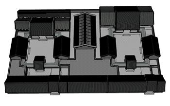 中式合院古建筑SU模型