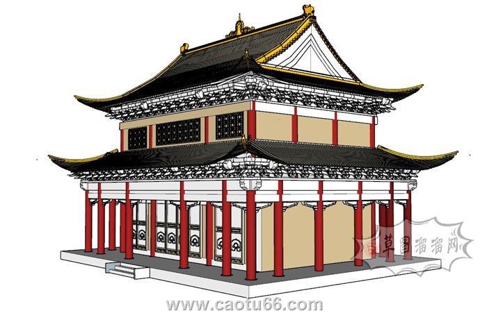古建阁楼SU模型