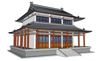 阁楼茶楼古建SU模型