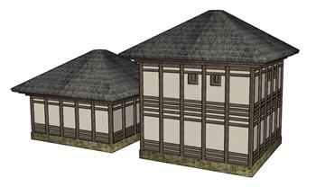 稻草屋茅草屋SU模型 免费sketchup模型下载
