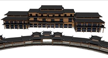 少数民族苗族建筑SU模型