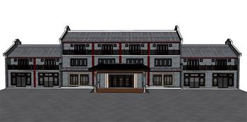 酒店仿古SU模型
