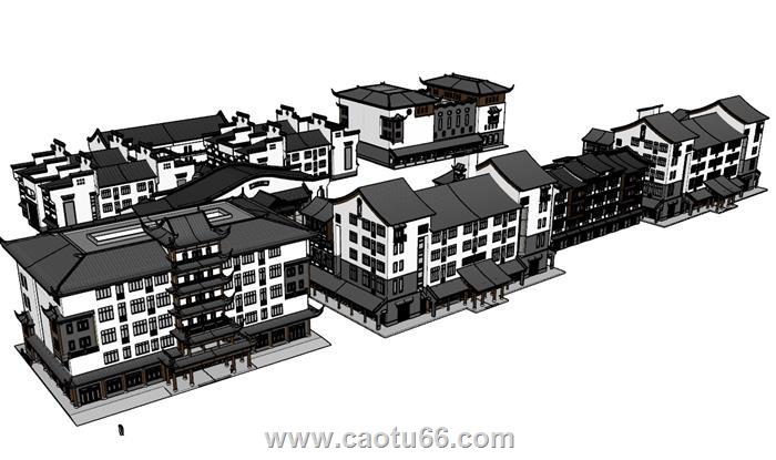 中式建筑SU模型