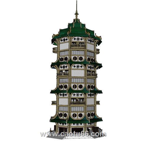 古塔宝塔古建筑SU模型