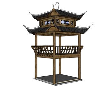 吊脚楼SU模型 免费sketchup模型下载