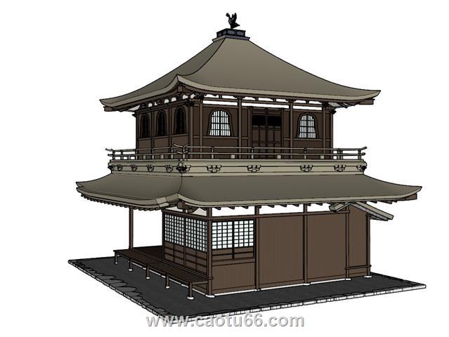 日式阁楼古建筑SU模型